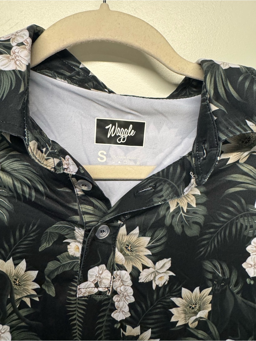 Wrangler Black Floral Polo Shirt - Short Sleeve - Picture 3 of 3